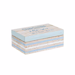 Scatola rettangolare azzurra in legno MDF Questa scatola rettangolare azzurra misura 16,5x11x7h ed è realizzata in legno MDF. ...