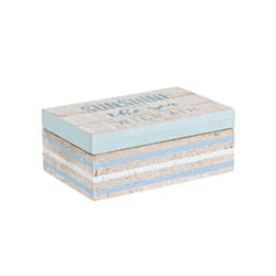 Iperbriko - 4x Scatola rettangolare azzurra 16,5x11x7h in legno