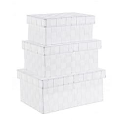 Iperbriko - 4x Set di scatole intreccio nylon 27.5x17.5x12h, 31.5x21.5x14h, 35.5x24x16h