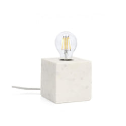 Iperbriko - 2x Lampada tavolo marmo bianco 12x12x25h