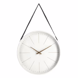 Orologio da parete bianco Orologio da parete bianco realizzato in MDF, acciaio e vetro. Le dimensioni sono 40x66 cm. Funziona ...