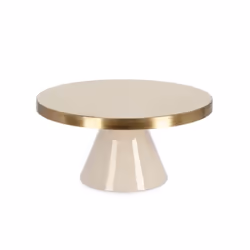 Alzata decorativa oro beige D.30x14h Questa alzata decorativa in metallo, caratterizzata da un elegante colore oro beige, è p ...
