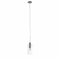 Lampadario 1 luce D.11x130h trasparente argento Questo elegante lampadario è realizzato in acciaio con finitura cromata e all ...