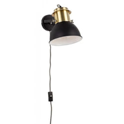 Lampada da parete ottone-nero D.19x30