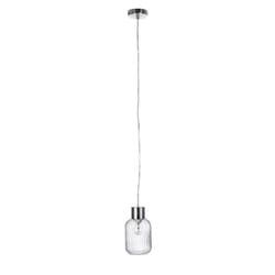 Iperbriko - Lampadario 1 luce trasparente argento D.15x120h