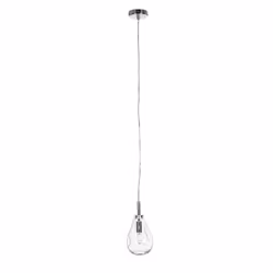 Lampadario 1 luce D.15x120h trasparente argento Questo elegante lampadario è caratterizzato da una struttura in acciaio con f ...