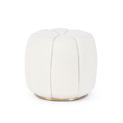 Pouff bianco D.44 x 39h in tessuto