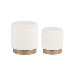 Iperbriko - Pouf contenitore bianco D.30.5x35h, D.37x42h