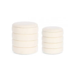Iperbriko - Pouf bianco boucle D.33.5x38.5h e D.40x44.5h