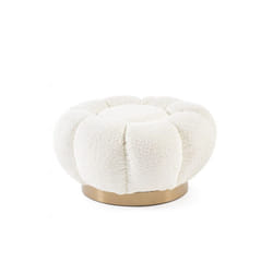 Pouff floreale bianco D.65x35h