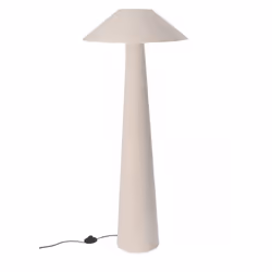 Lampada da terra crema D.50x120h Questa lampada da terra in tessuto bouclé è un elemento d'arredo elegante e funzionale. Con ...