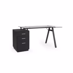 Scrivania angolo C-nero La scrivania angolo C-nero è un elegante complemento d'arredo per il tuo ufficio o studio. Con dimens ...
