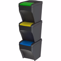 Pattumiere da 25 litri Set di 3 pattumiere da 25 litri, ideali per la raccolta differenziata e l'organizzazione degli spazi. ...