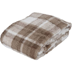 Iperbriko - Plaid poliestere a quadri marrone 130x170 cm