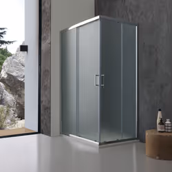 Box doccia angolare dalla forma rettangolare con vetro opaco/effetto buccia d'arancia 80 x 120 Per decorare la stanza da bagn ...