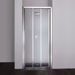 Porta per doccia a nicchia con tre porte scorrevoli trasparenti e apertura sia a dx che sx La serie Stella di porte doccia ni ...