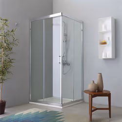 Cabina doccia ad angolo 70 x 90 cm in cristallo temperato da 6 mm e apertura scorrevole delle porte Non conosci ancora la lin ...