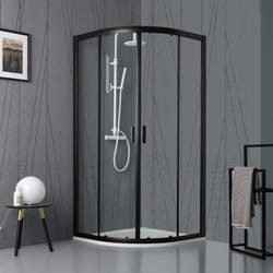 Iperbriko - Box doccia semicircolare 90x90 cm nero opaco