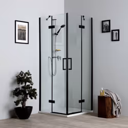 Box doccia senza profili 90x90 con ante battenti nero opaco Il box doccia senza profili 90x90 nero opaco si caratterizza per ...