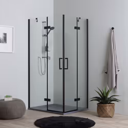 Cabina doccia 90x70 nera con vetro temperato trasparente 6mm senza profili Oggi vi presentiamo la nuova cabina doccia Lion 90 ...