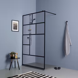 Doccia walk in da 100cm con cristallo trasparente e telaio nero Doccia walk in da 100cm è una proposta dal design moderno, ch ...