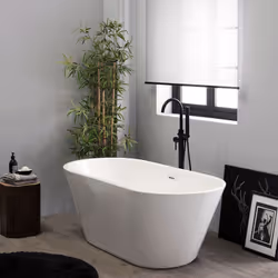 Vasca da bagno ovale freestanding in acrilico 150cm Le vasche in acrilico si contraddistinguono per l'aspetto elegante e la f ...