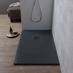 Piatto doccia 80x100 grigio antracite effetto pietra Il piatto doccia 80x100 in resina della serie Milano ha uno spessore sot ...