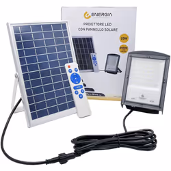 Proiettore a led con pannello solare 200W Scopri il proiettore a led con pannello solare da 200W, ideale per illuminare i tuo ...
