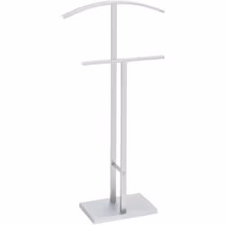 Servomuto appendiabiti metallo finitura alluminio satinato cm H.100 x L.48 x P.20 Bellissimo servomuto appendiabiti a base re ...