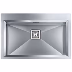 CM glamour mix 77 x 50, Lavello ad incasso, Rettangolare, Acciaio inox, Acciaio inox, 1 ciotole, 685 x 365 mm