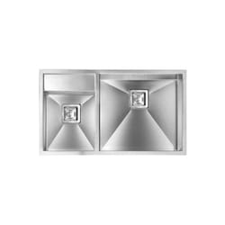 Lavello ariel F3' 2 vasche destre acciaio inox incasso slim 86X50 prof. 19-13