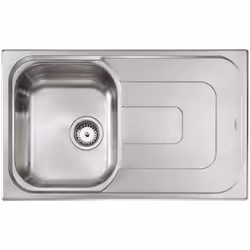 Lavello serie "Pizzica" cm 79x50 vasca destra e gocciolatoio, foro 3", incasso standard, foro incasso cm 77,0 x 48,0 , acciai ...