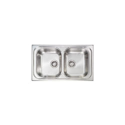 Lavello pizzica 86x50 2 vasche acciaio inox