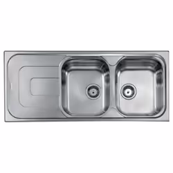 CM Pizzica 116x50 2V, Lavello ad incasso, Rettangolare, Acciaio inox, Acciaio inox, 2 ciotole, Rettangolare