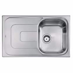 CM Pizzica 79x50 1V, Lavello ad incasso, Rettangolare, Acciaio inox, Acciaio inox, 1 ciotole, Rettangolare