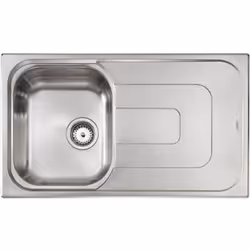 Lavello serie "Pizzica" cm 86x50 vasca destra e gocciolatoio, foro 3", incasso standard, foro incasso cm 83,5 x 47,5 , acciai ...
