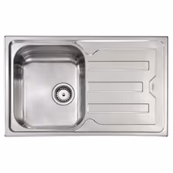 CM Cristal 79 x 50 1V, Lavello montato su piano, Rettangolare, Acciaio inox, Acciaio inox, 1 ciotole, Rettangolare
