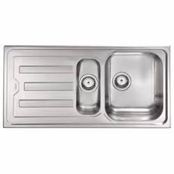 CM Cristal 100 x 50 2V, Lavello montato su piano, Rettangolare, Acciaio inox, Acciaio inox, 2 ciotole, Rettangolare