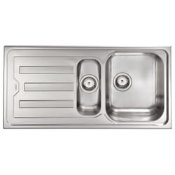 CM Cristal 100 x 50 2V Lavello montato su piano Rettangolare Acciaio inox
