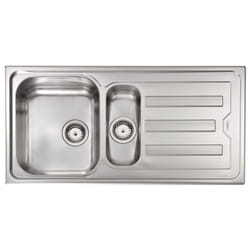 CM Cristal 100 x 50 2V Lavello montato su piano Rettangolare Acciaio inox