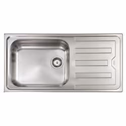 CM Cristal 100 x 50 1V, Lavello montato su piano, Rettangolare, Acciaio inox, Acciaio inox, 1 ciotole, Rettangolare