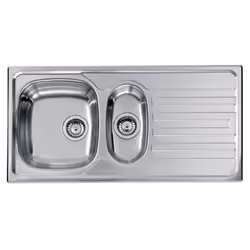 CM Nihal 100x50 2V, Lavello ad incasso, Rettangolare, Acciaio inox, Acciaio inox, 2 ciotole, Rettangolare
