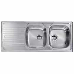 CM Nihal 116x50 2V, Lavello ad incasso, Rettangolare, Acciaio inox, Acciaio inox, 2 ciotole, Rettangolare