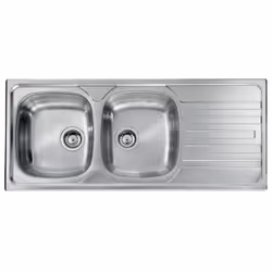 CM Nihal 116x50 2V, Lavello ad incasso, Rettangolare, Acciaio inox, Acciaio inox, 2 ciotole, Rettangolare