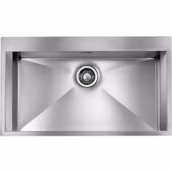 Lavello serie "FOCUS", cm 86X50X19, una vasca, foro 3", incasso slim, piletta automatica, foro incasso cm 84,0 x 48,0 acciaio ...