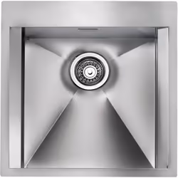 Lavello serie "FOCUS", cm 50X50X19, una vasca, foro 3", incasso slim, piletta automatica, foro incasso cm 48,0 x 48,0 , accia ...