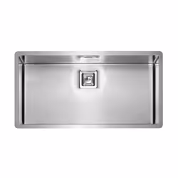 Lavello serie "PYPER", cm 85X45X2, una vasca, foro 3", incasso slim, foro incasso cm 83,0 x 43,0 , acciaio inox AISI 304-18/1 ...