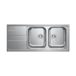 015727DCSSP Serie Levante 3'' Lavello Acciaio inox satinato da incasso Gocciolatoio a Sinistra 2 Vasche 116X50 - CM