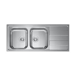015727SCSSP Serie Levante 3'' Lavello Acciaio inox satinato da Incasso Goggiolatoio a Destra 2 Vasche 116X50 - CM