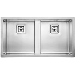 Lavello calypso F3' 2 vasche acciaio inox incasso sottotop 94X51 prof. 19